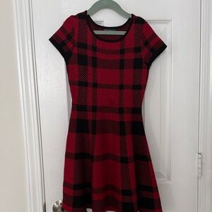 My Michelle Red and Black Plaid Kids Dress